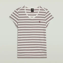G-star Raw Shirts*Stripe eyben slim v t 2.0 wmn milk-maroon double stripe