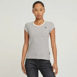 G-star Raw Shirts*Stripe eyben slim v t 2.0 wmn osaka blue highlight stripe