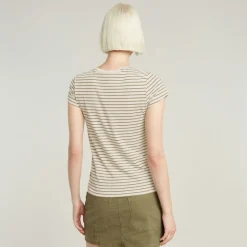 G-star Raw Shirts*Stripe eyben slim v t 2.0 wmn ensis green highlight stripe