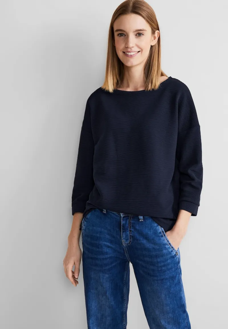 Street One Shirts*Struktur Mix Shirt deep blue