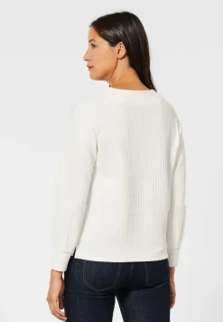 Street One Shirts*Struktur Shirt in Langarm off white