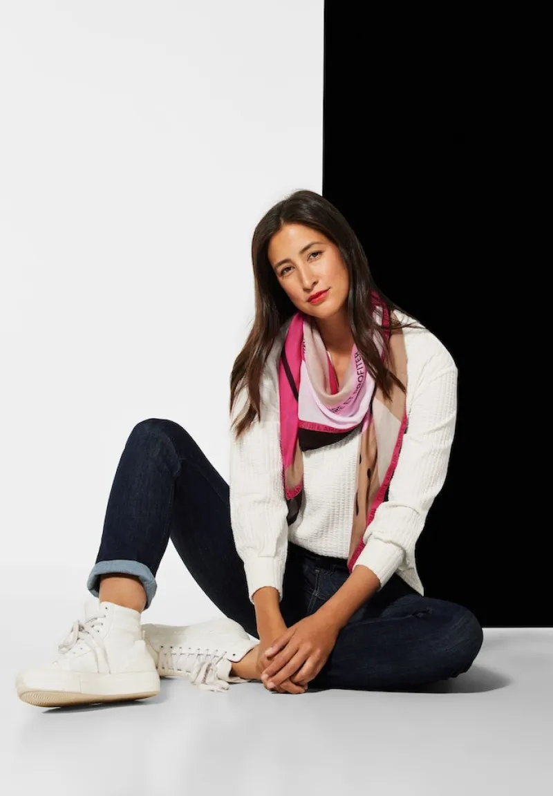 Street One Shirts*Struktur Shirt in Langarm off white