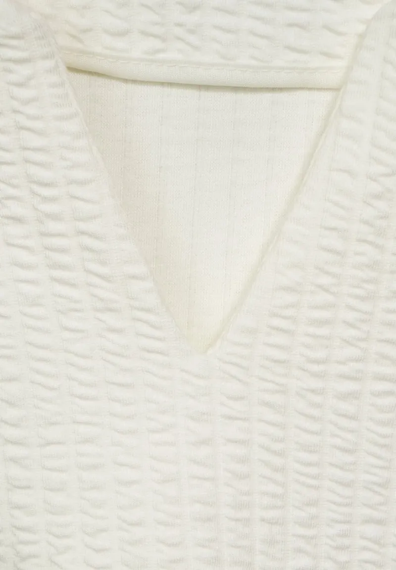 Street One Shirts*Struktur Shirt in Langarm off white