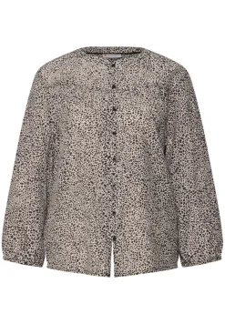 Street One Blusen*Strukturbluse mit Leo-Muster cotton cream