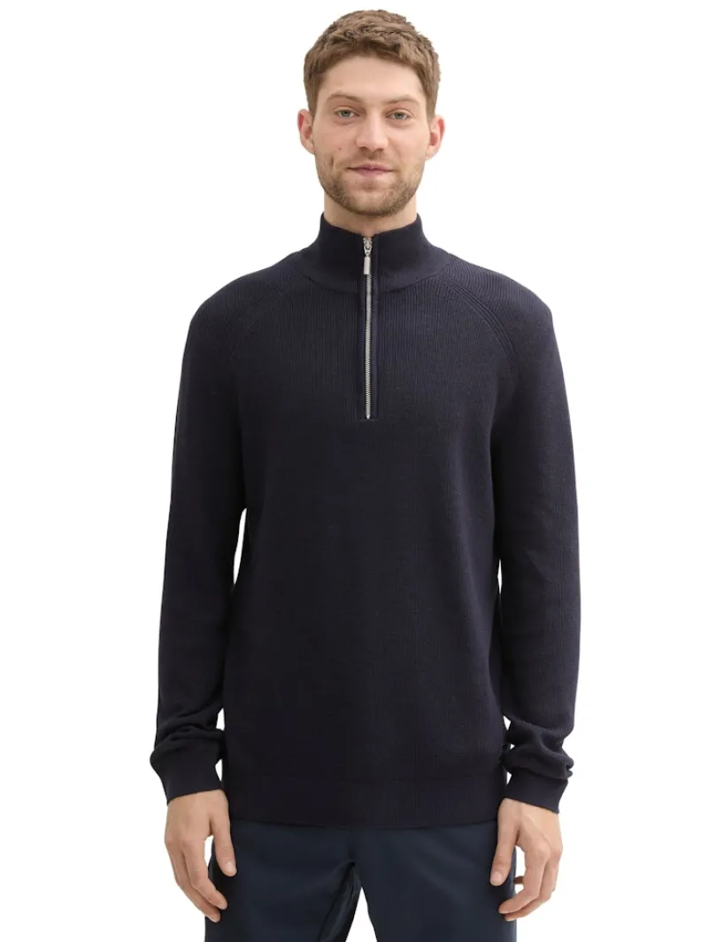 Tom Tailor Big Boys|Pullover & Sweatshirts*Strukturierter Strick Troyer knitted navy melange