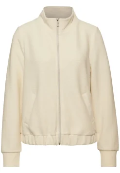 Street One Pullover & Sweatshirts*Strukturjacke mit Zipper soft beige
