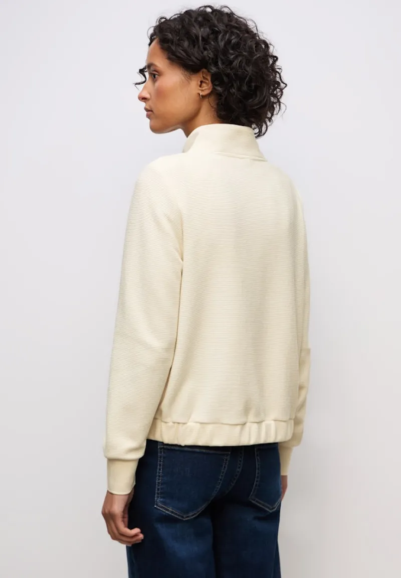 Street One Pullover & Sweatshirts*Strukturjacke mit Zipper soft beige