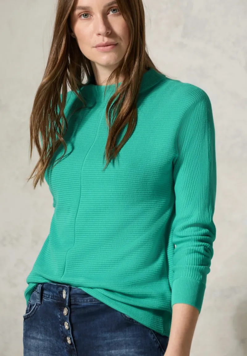 Cecil Pullover & Sweatshirts*Strukturmix Dolman Pullover aventurine green