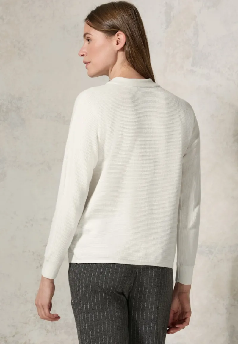 Cecil Pullover & Sweatshirts*Strukturmix Dolman Pullover vanilla white