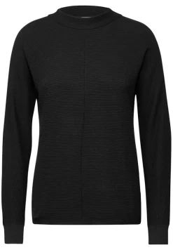 Cecil Pullover & Sweatshirts*Strukturmix Dolman Pullover Black