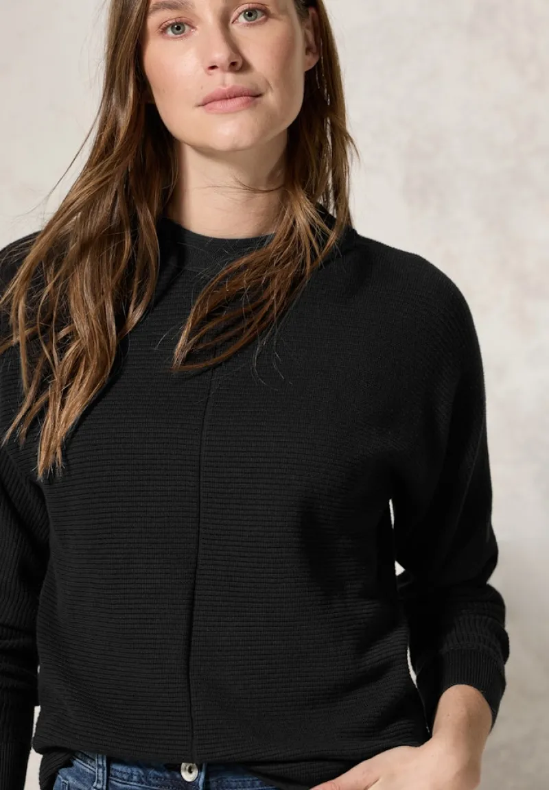 Cecil Pullover & Sweatshirts*Strukturmix Dolman Pullover Black