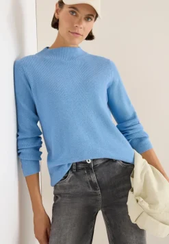 Cecil Pullover & Sweatshirts*Strukturmix Pullover sporty light blue melange