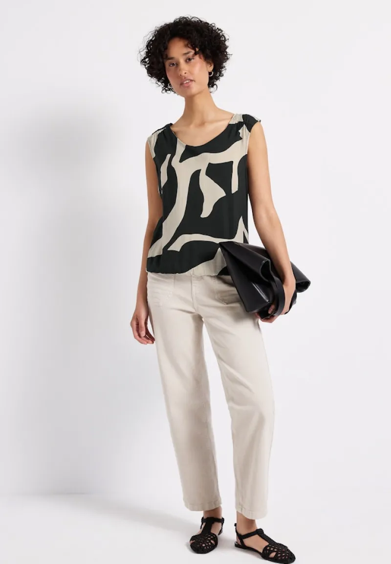 Street One Shirts*Strukturmix Top mit Print whale tail grey