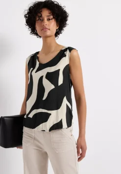 Street One Shirts*Strukturmix Top mit Print whale tail grey