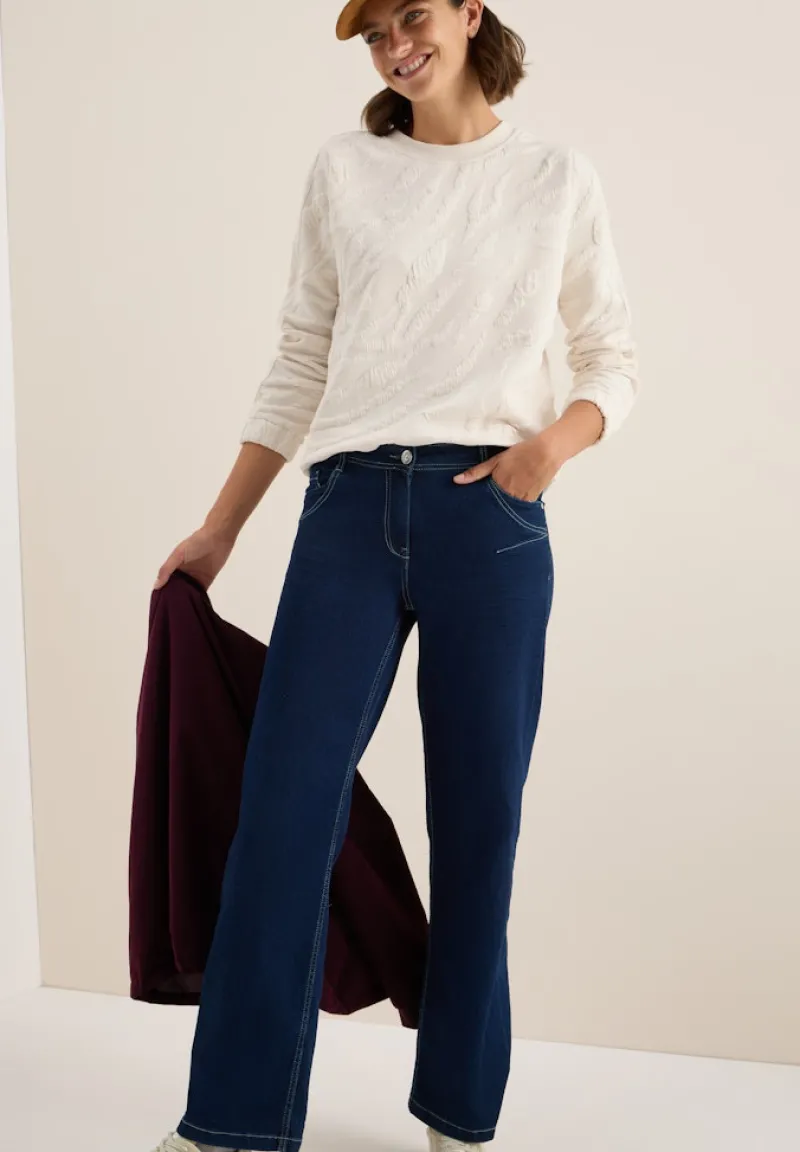 Cecil Pullover & Sweatshirts*Strukturmuster Sweatshirt light beige