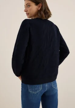 Cecil Pullover & Sweatshirts*Strukturmuster Sweatshirt urban dark blue