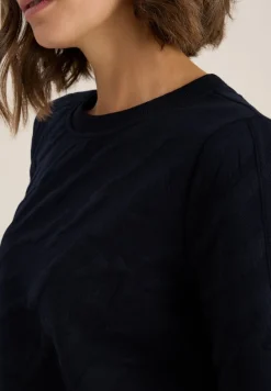 Cecil Pullover & Sweatshirts*Strukturmuster Sweatshirt urban dark blue