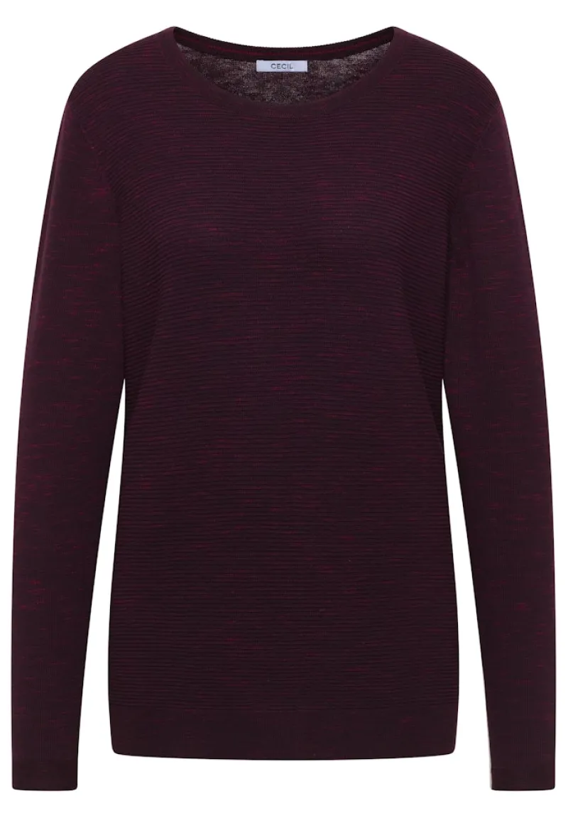 Cecil Pullover & Sweatshirts*Strukturpullover eggplant red heather melange