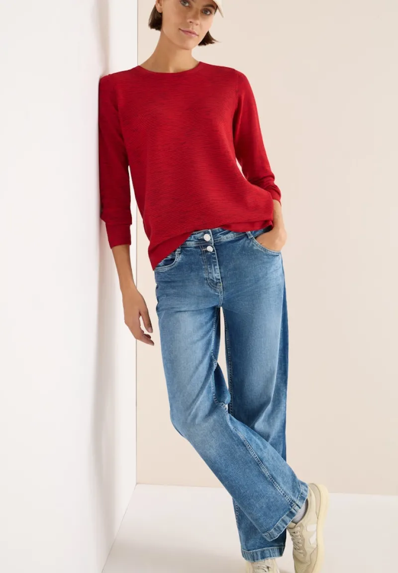 Cecil Pullover & Sweatshirts*Strukturpullover fiery red heather melange