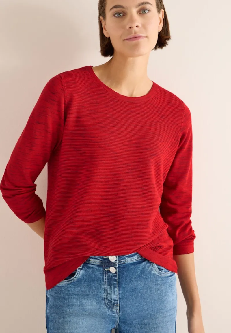 Cecil Pullover & Sweatshirts*Strukturpullover fiery red heather melange