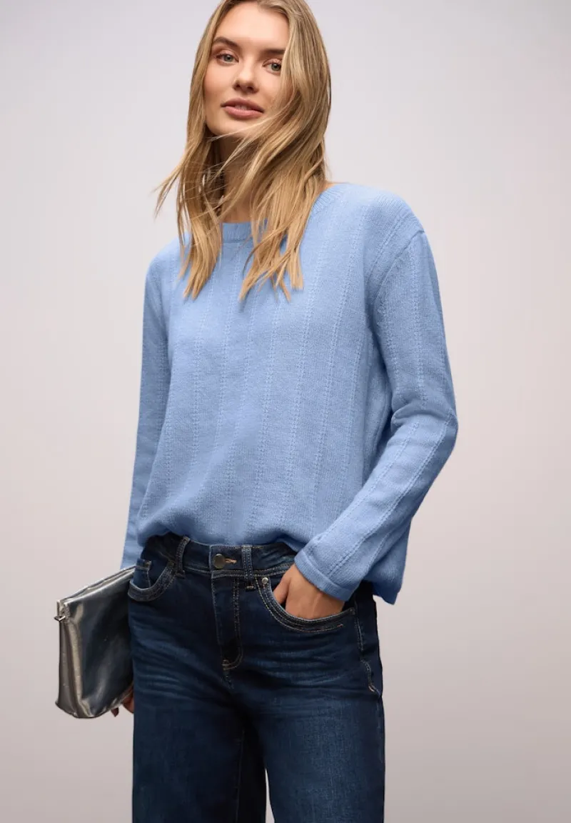 Street One Pullover & Sweatshirts*Strukturpullover frosted blue mel.