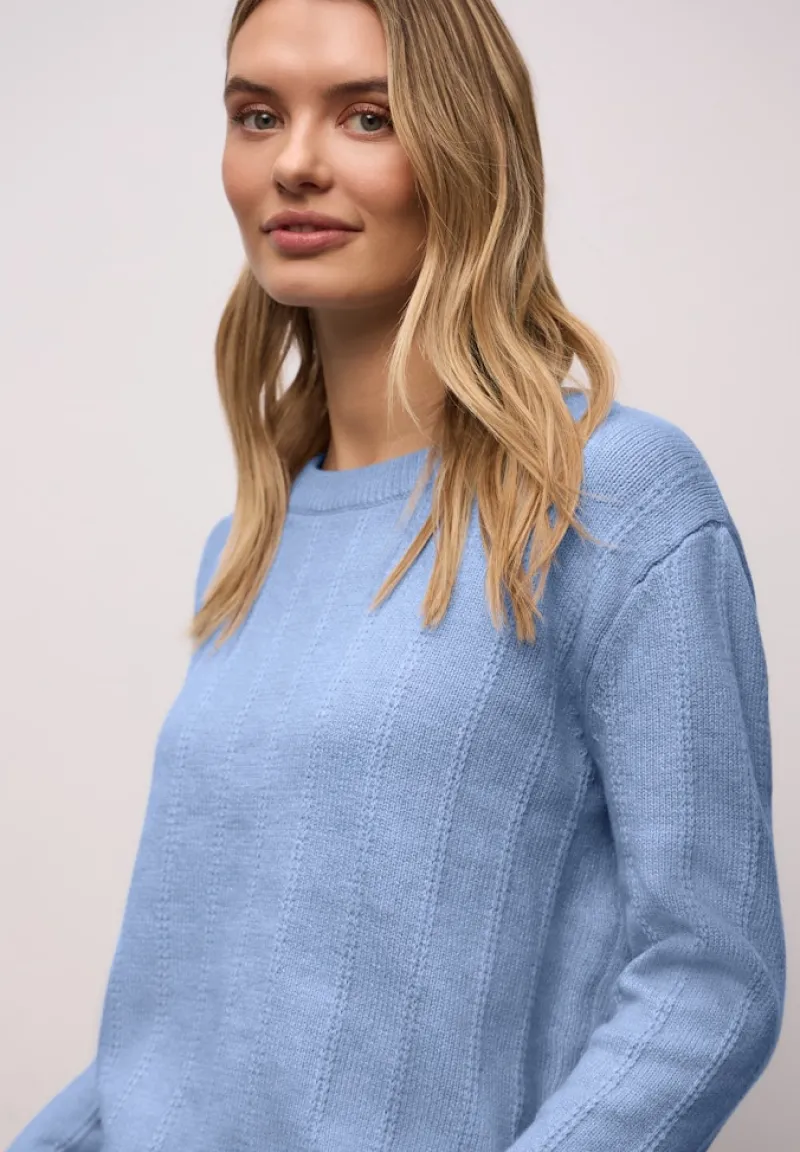 Street One Pullover & Sweatshirts*Strukturpullover frosted blue mel.