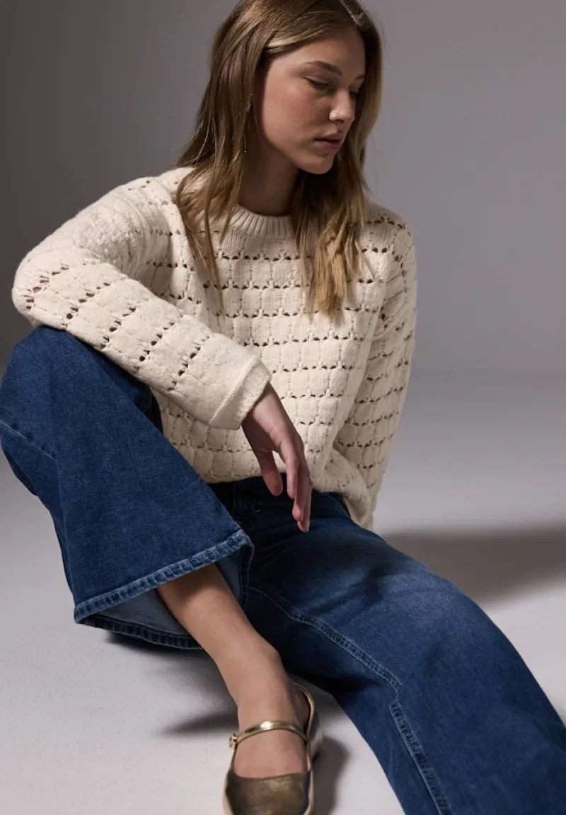 STREET ONE STUDIO Pullover & Sweatshirts*Strukturpullover lucid white