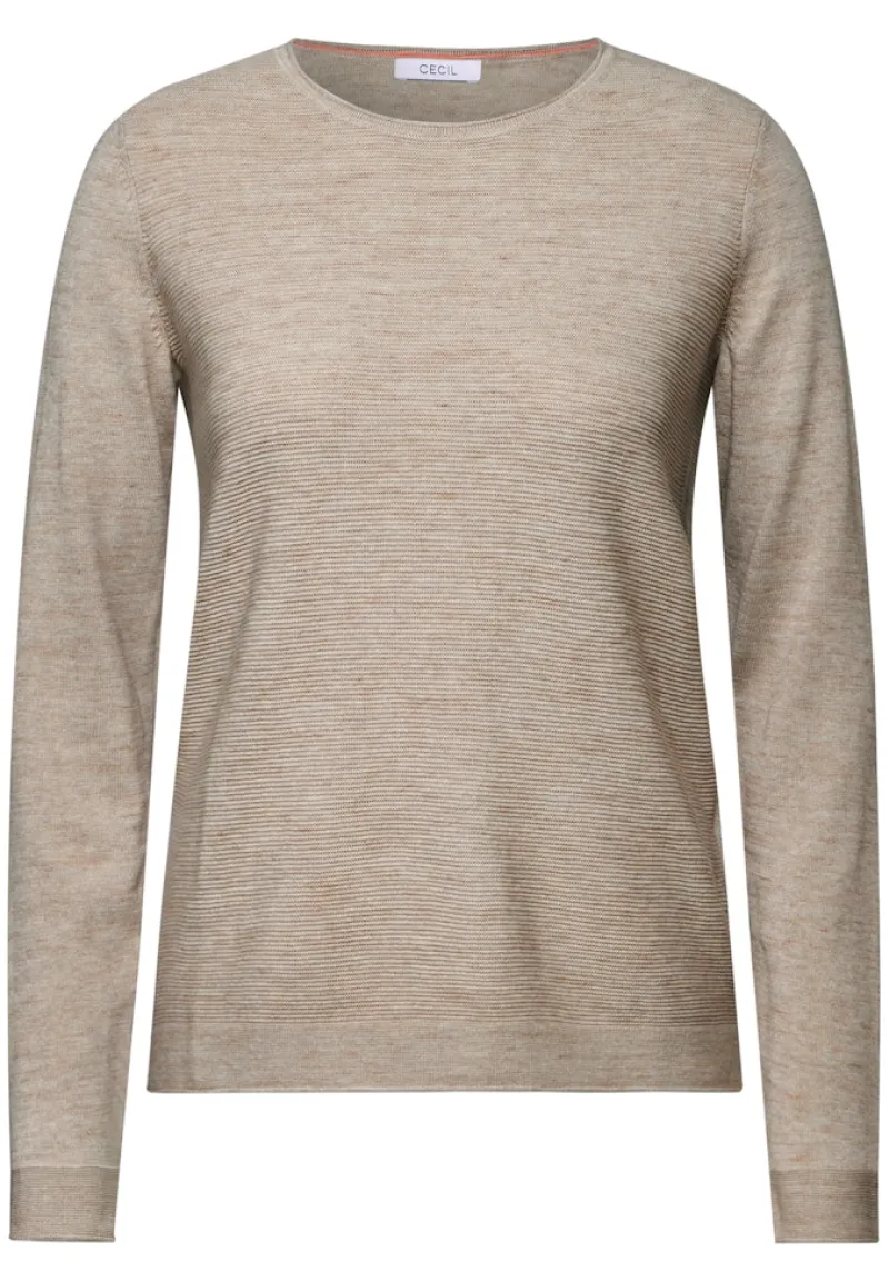 Cecil Pullover & Sweatshirts*Strukturpullover oak wood beige heather melange