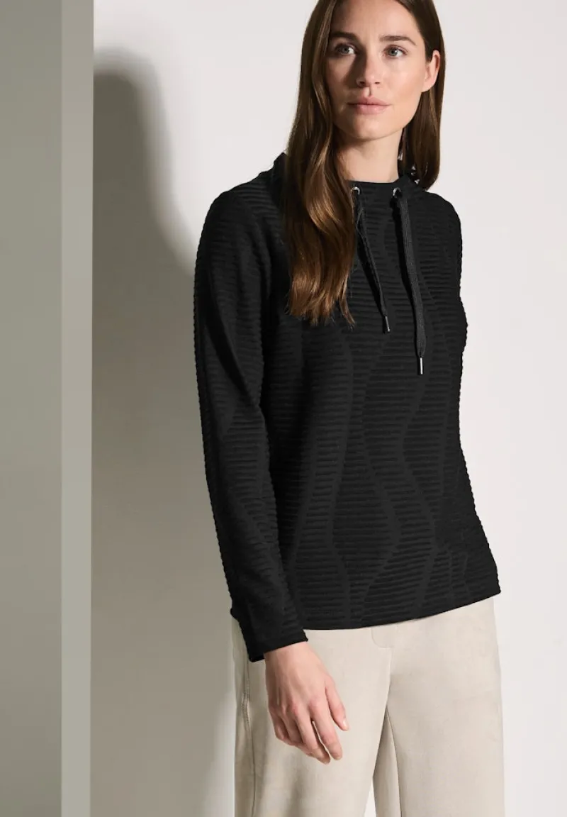 Cecil Shirts*Strukturshirt Black