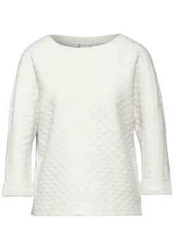Street One Pullover & Sweatshirts*Strukturshirt mit Details lucid white