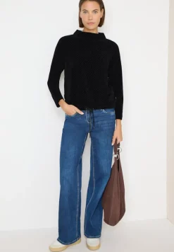 Cecil Shirts*Strukturshirt mit Funnelneck Black