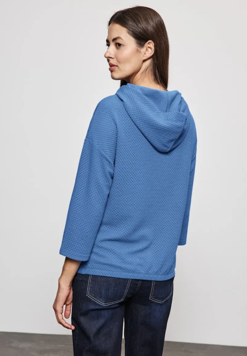 Street One Pullover & Sweatshirts*Strukturshirt mit Kapuze marina blue