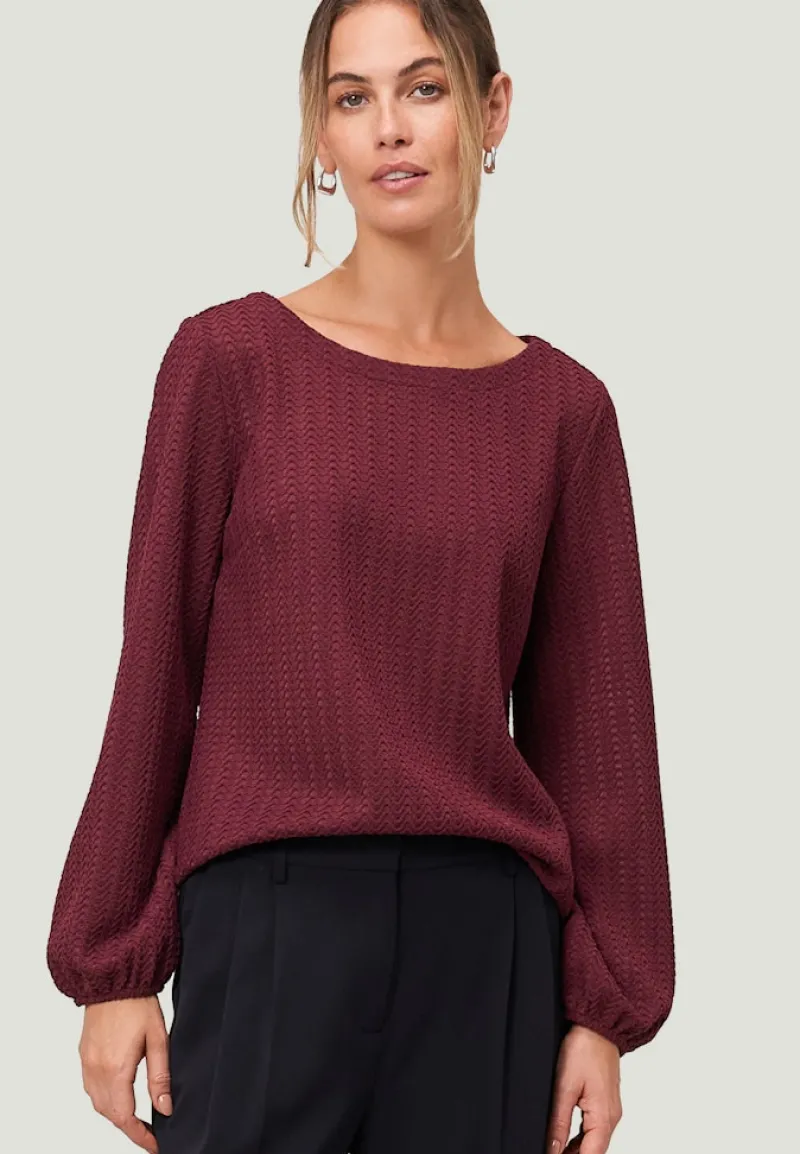 Zero Shirts*Strukturshirt mit Rundausschnitt mystic berry