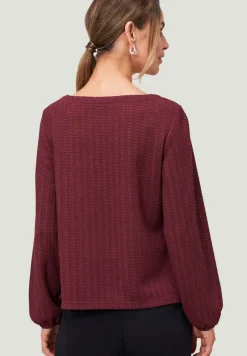 Zero Shirts*Strukturshirt mit Rundausschnitt mystic berry