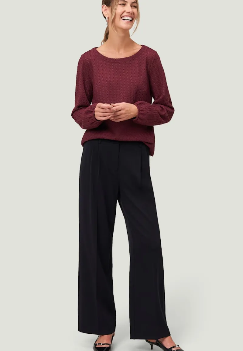 Zero Shirts*Strukturshirt mit Rundausschnitt mystic berry