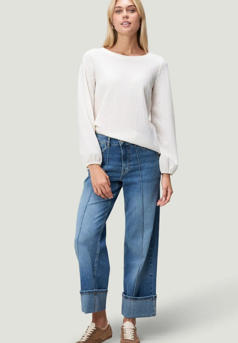 Zero Shirts*Strukturshirt mit Rundausschnitt Eggnog