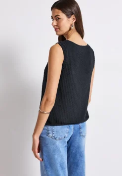 Street One Shirts*Strukturtop mit Knopfleiste deepwater blue