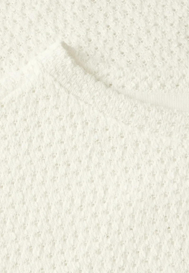Cecil Shirts*Struktur-T-Shirt vanilla white