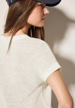 Cecil Shirts*Struktur-T-Shirt vanilla white