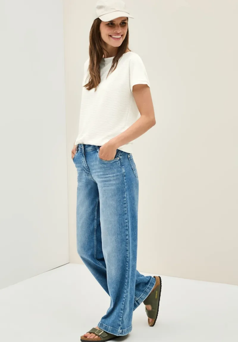 Cecil Shirts*Struktushirt in Unifarbe vanilla white