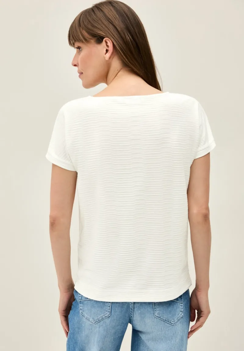 Cecil Shirts*Struktushirt in Unifarbe vanilla white