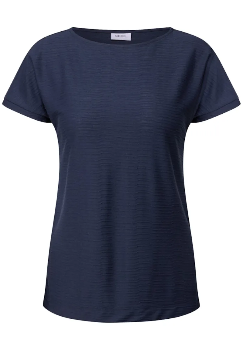 Cecil Shirts*Struktushirt in Unifarbe urban navy blue