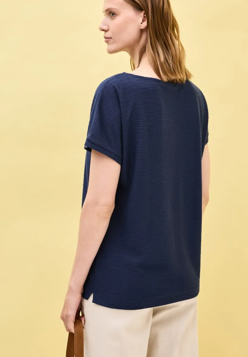 Cecil Shirts*Struktushirt in Unifarbe urban navy blue