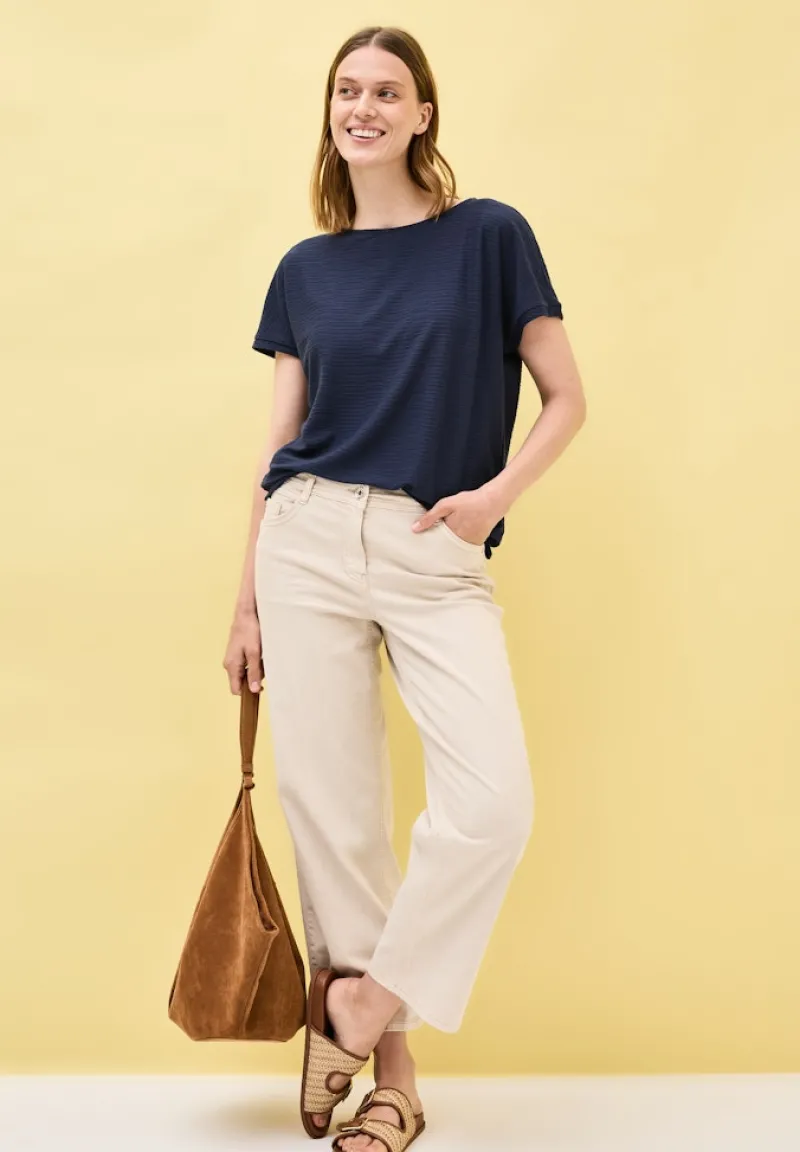 Cecil Shirts*Struktushirt in Unifarbe urban navy blue