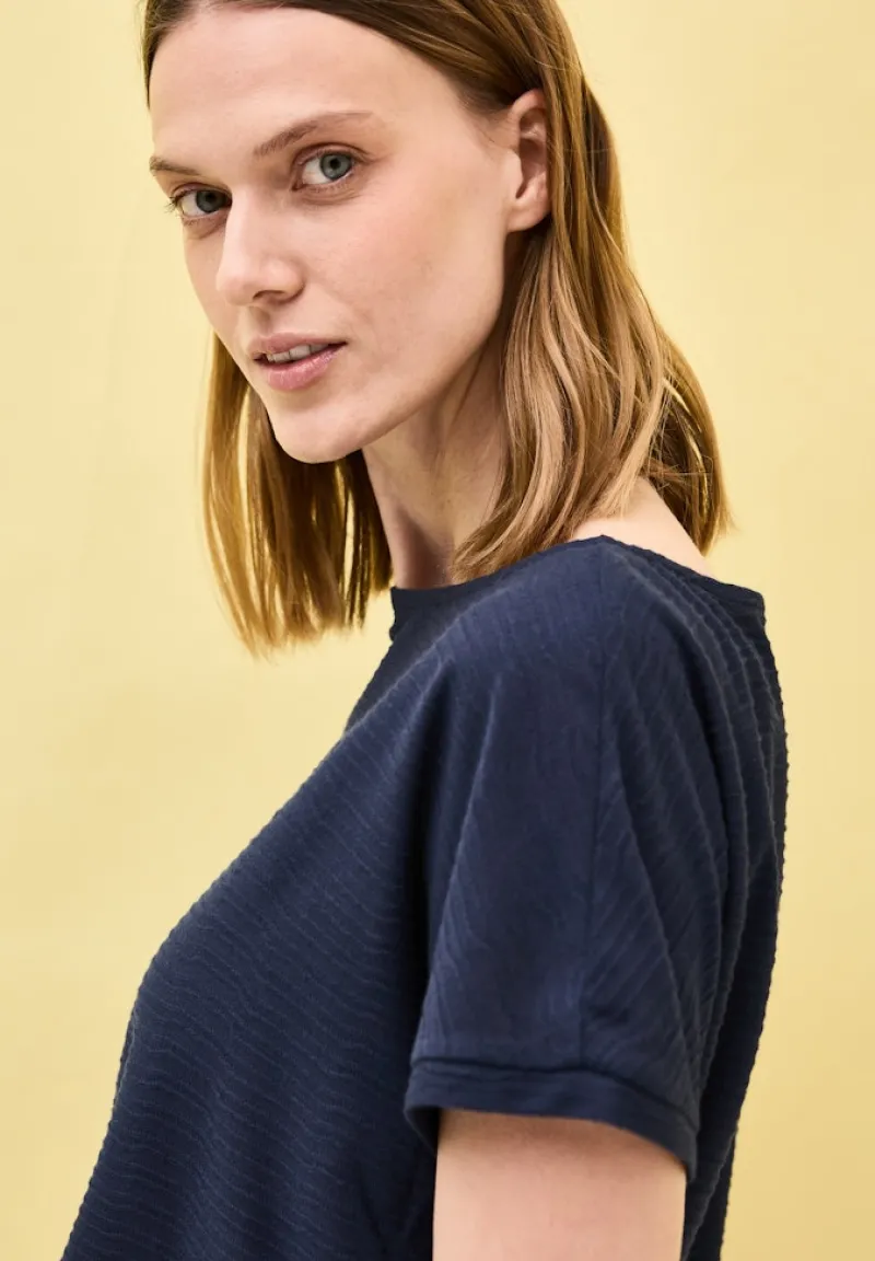 Cecil Shirts*Struktushirt in Unifarbe urban navy blue