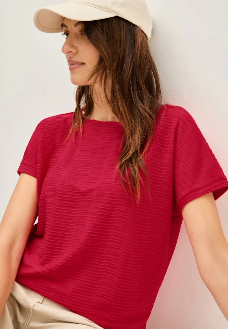 Cecil Shirts*Struktushirt in Unifarbe glazed apple red