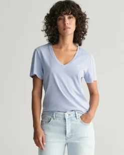 Gant Shirts*Sunfaded V-Neck T-Shirt dove blue