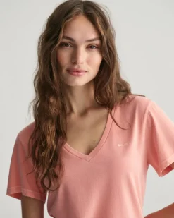 Gant Shirts*Sunfaded V-Neck T-Shirt peachy pink