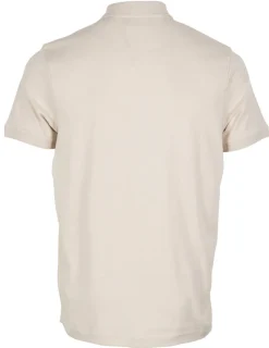 Calvin Klein Shirts*SUPIMA SLUB LOGO COLLAR POLO stony beige