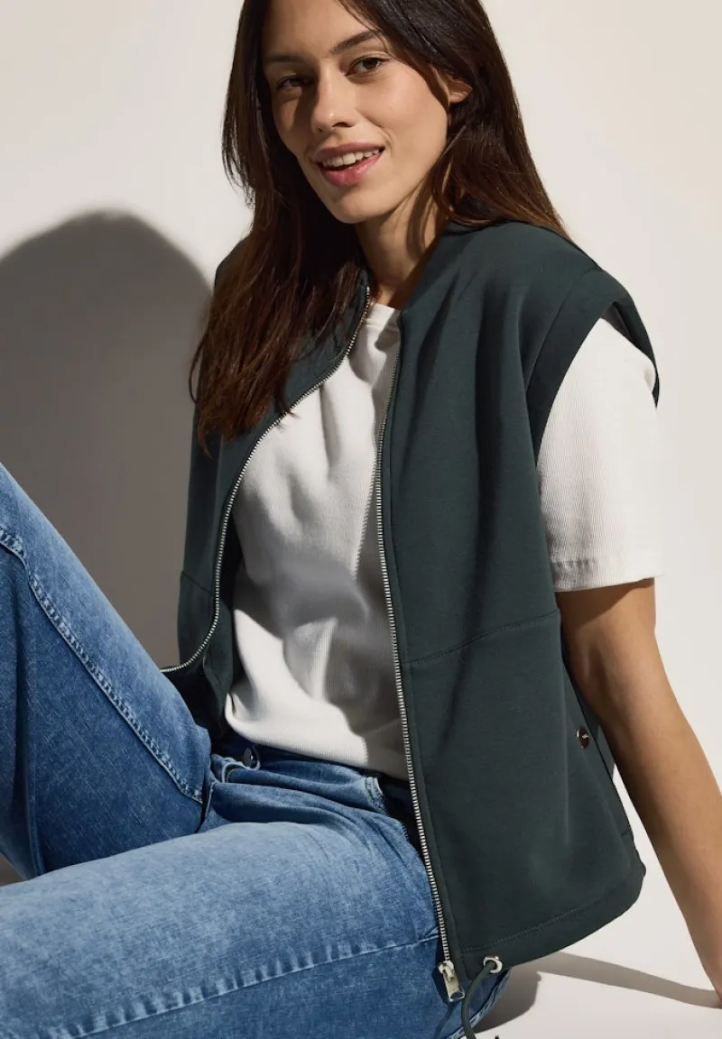 Cecil Westen*Sweat Weste slate khaki